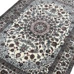 230x 160cm Persian Nain Medallion Ivory Machine Made Rug - Image 4