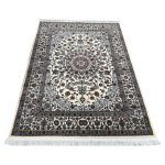 230x 160cm Persian Nain Medallion Ivory Machine Made Rug - Image 2