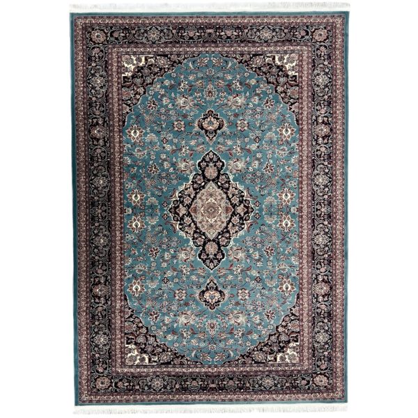 230 X 160cm Persian Kashan Blue Machine Made Rug