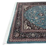 230 X 160cm Persian Kashan Blue Machine Made Rug - Image 4