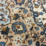 355 x 248cm Hand Knotted Ivory And Beige Kashan Persian Rug - Image 10