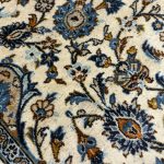 355 x 248cm Hand Knotted Ivory And Beige Kashan Persian Rug - Image 7