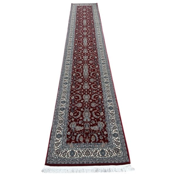 500 x 80cm All Over Floral Persian Kashan Design –Red Runner Rug