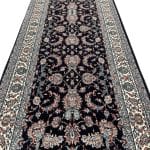 500 x 80cm All Over Floral Persian Kashan Design –Navy Runner Rug - Image 4