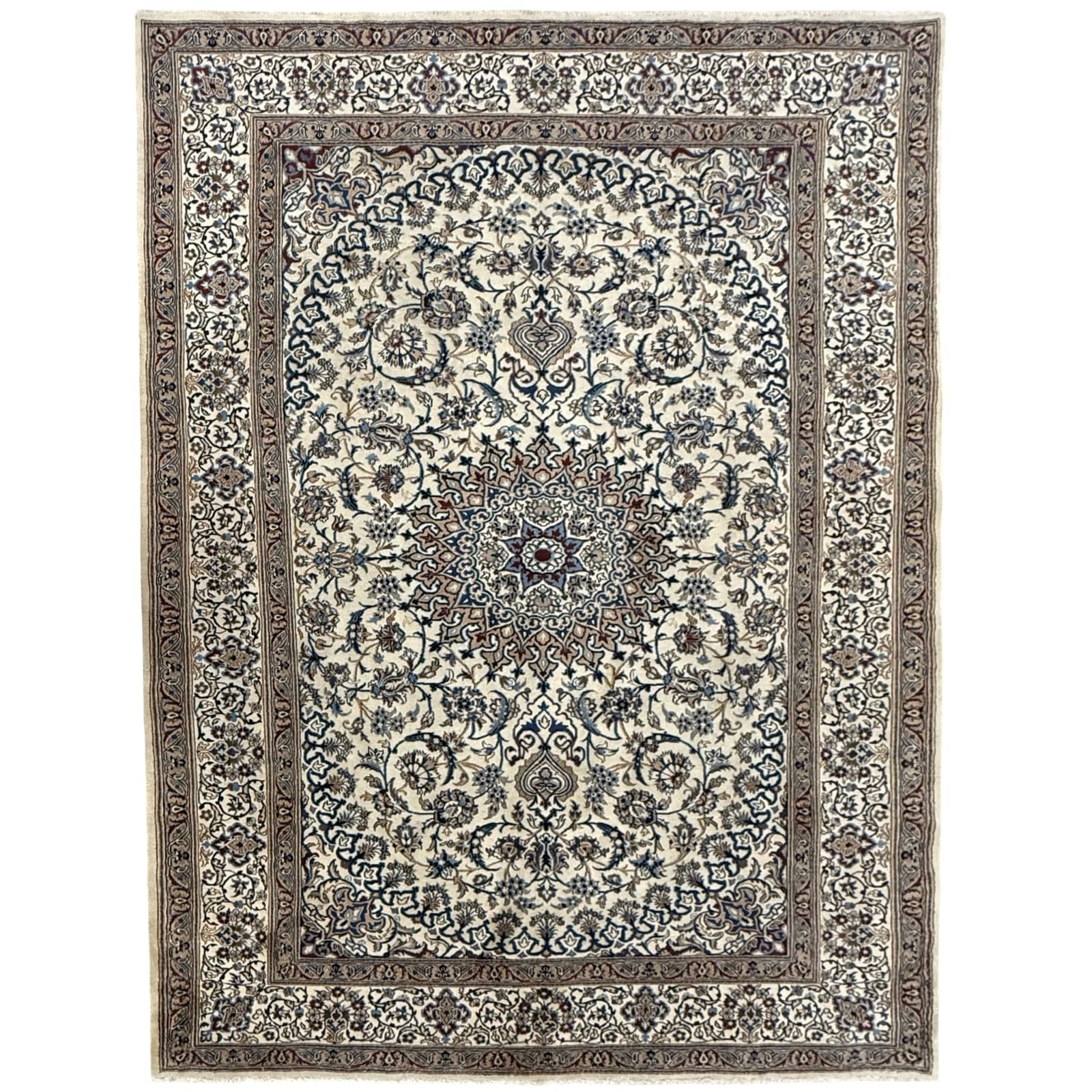 504949_36 345 x 241cm Hand Knotted Persian Nain 9la – Silk And Wool Rug - Image 1