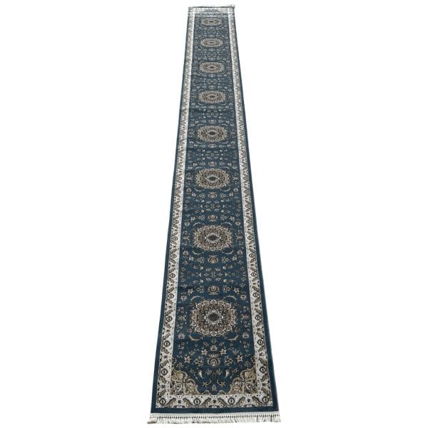 800 X 80cm Rugs & Decor / Blue Floral Fine Turkish Passage Runner Rug