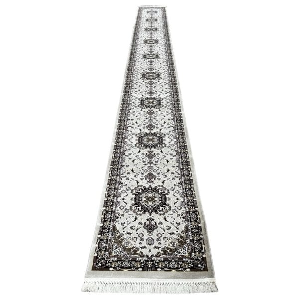 800 x 80 cm Traditional Persian Floral Medallion Runner – Machine Woven Hallway Carpet