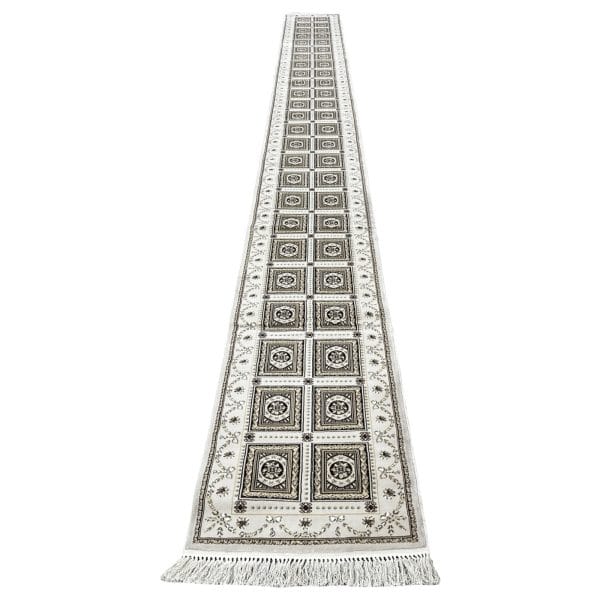 800 x 80 cm Persian Inspired Medallion Floral Runner – Durable Machine Woven Hallway Carpet