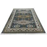 340 x 240cm Afghan Kazak Design Blue Machine Made Area Rug - Image 3
