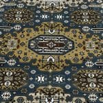 340 x 240cm Afghan Kazak Design Blue Machine Made Area Rug - Image 6