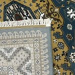 340 x 240cm Afghan Kazak Design Blue Machine Made Area Rug - Image 8