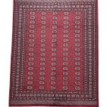 257 x 169cm Hand Knotted Bokhara Wool Rug – Five Gul Columns