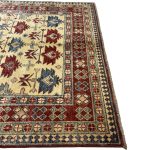 239 x 186cm Hand Knotted Afghan Kazak Wool Rug - Image 7