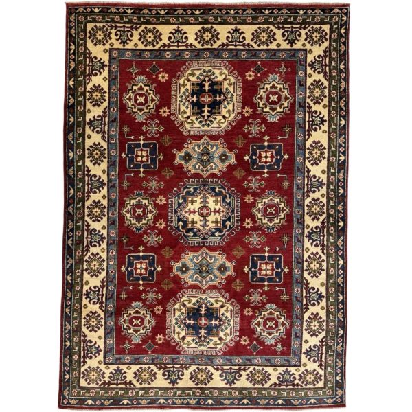 235 x 165cm Hand Knotted Afghan Kazak Wool Rug