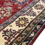 235 x 165cm Hand Knotted Afghan Kazak Wool Rug - Image 7