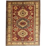 243 x 185cm Hand Knotted Afghan Kazak Wool Rug