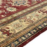 243 x 185cm Hand Knotted Afghan Kazak Wool Rug - Image 7