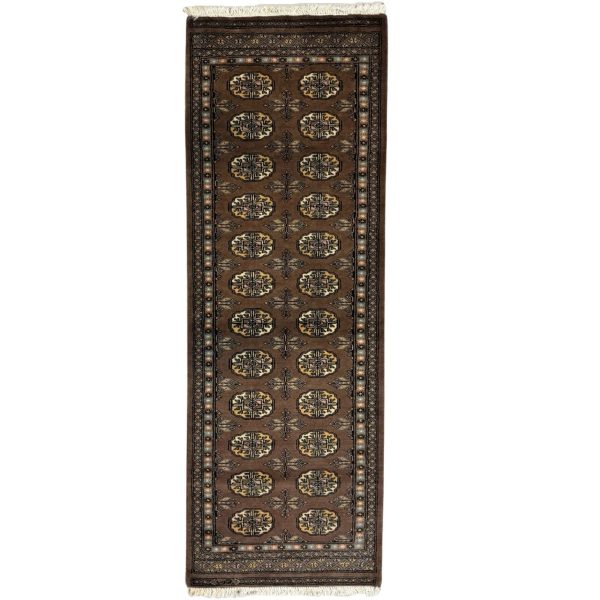 184 x 63cm Hand Knotted Karachi Bokhara – Brown Rug