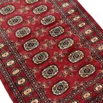 145 x 95cm Hand Knotted Karachi Bokhara – Red Rug - Image 2