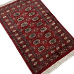 145 x 95cm Hand Knotted Karachi Bokhara – Red Rug - Image 4