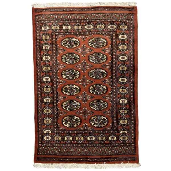 120 x 80cm Hand Knotted Karachi Bokhara – Orange Rug