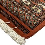 120 x 80cm Hand Knotted Karachi Bokhara – Orange Rug - Image 5