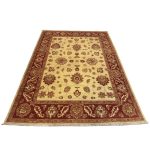 229 x 177cm Hand Knotted Afghan Chobi Wool Rug - Image 3