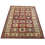 223 x 182cm Hand Knotted Afghan Kazak Wool Rug - Image 3