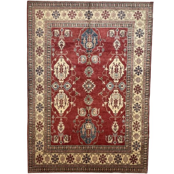 303 x 213cm Hand Knotted Afghan Kazak Wool Rug