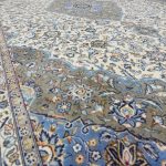 455 x 278cm Hand Knotted Persian Kashan Cream Wool Rug - Image 3