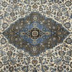 455 x 278cm Hand Knotted Persian Kashan Cream Wool Rug - Image 4