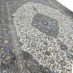 455 x 278cm Hand Knotted Persian Kashan Cream Wool Rug - Image 5