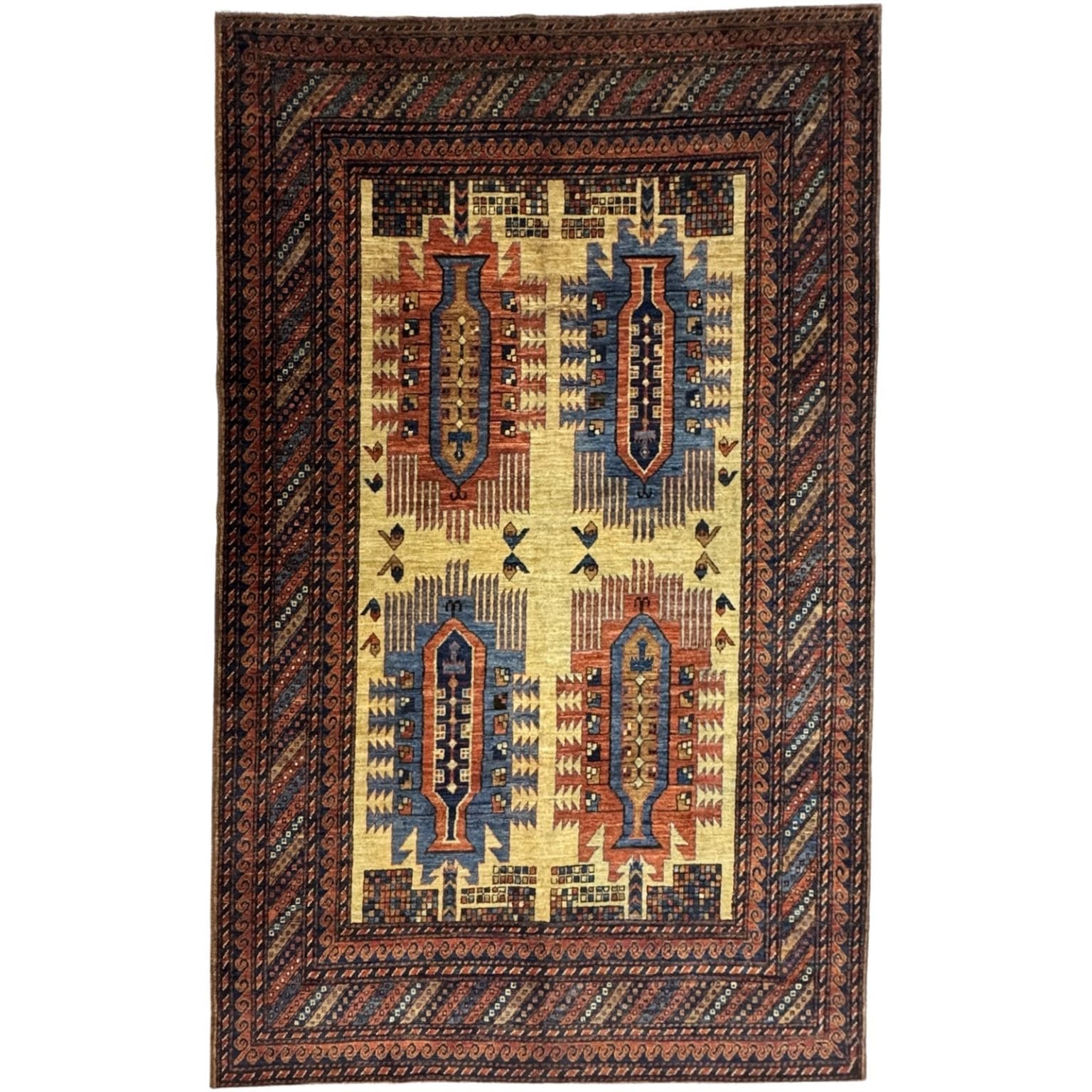 IMG_1054 285 x 172cm Hand Knotted Tribal Afghan Turkmen – Wool Rug - Image 1