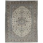 392 x 295cm Hand Knotted Persian Kashan Cream Wool Rug