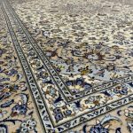 392 x 295cm Hand Knotted Persian Kashan Cream Wool Rug - Image 4