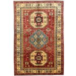 215 x 146cm Hand Knotted Afghan Kazak Wool Rug