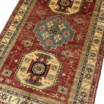 215 x 146cm Hand Knotted Afghan Kazak Wool Rug - Image 2