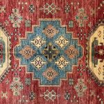 215 x 146cm Hand Knotted Afghan Kazak Wool Rug - Image 3