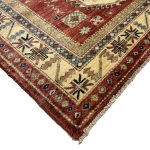 215 x 146cm Hand Knotted Afghan Kazak Wool Rug - Image 5