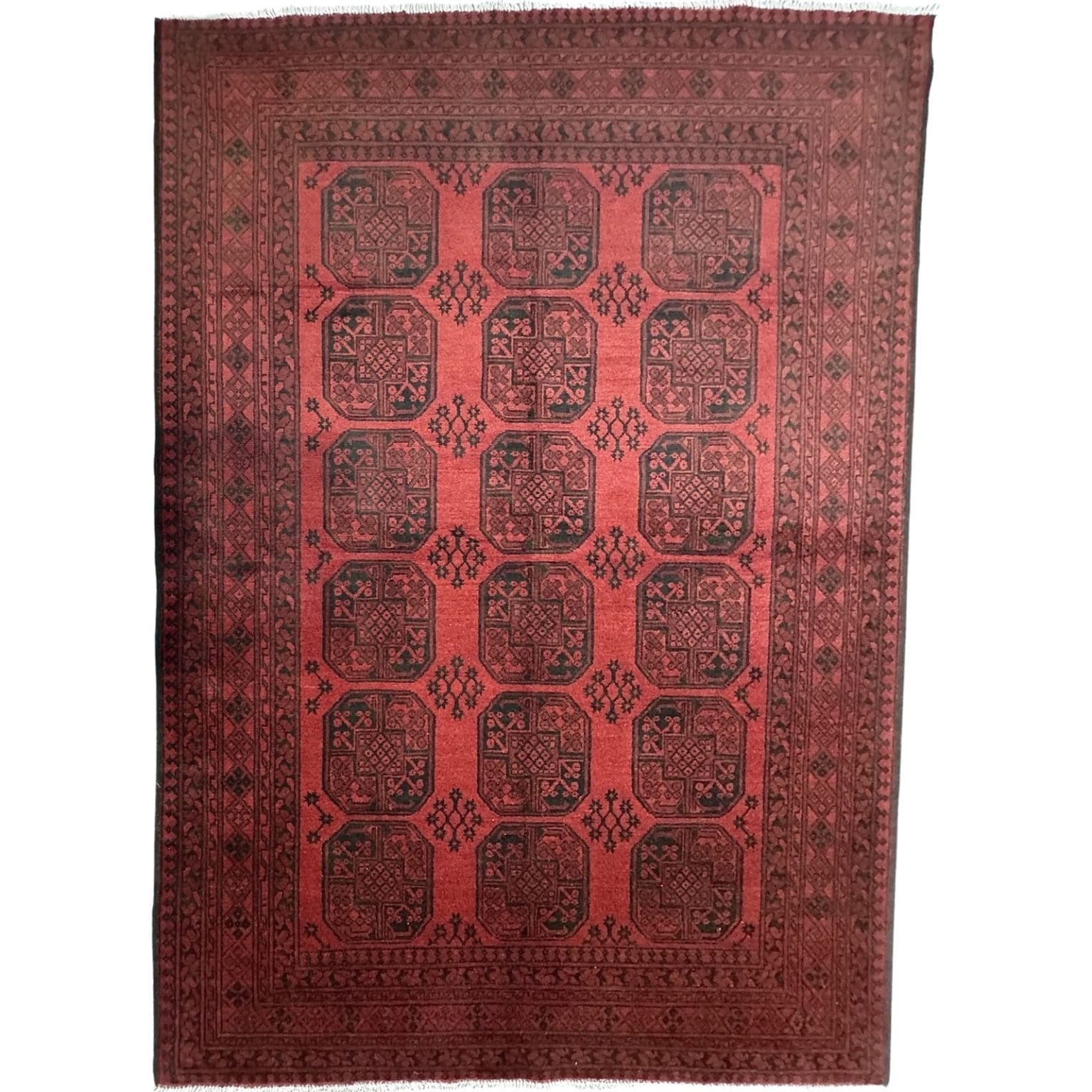 IMG_1235 293 x 200cm Hand Knotted Afghan Akche – Wool Rug - Image 1