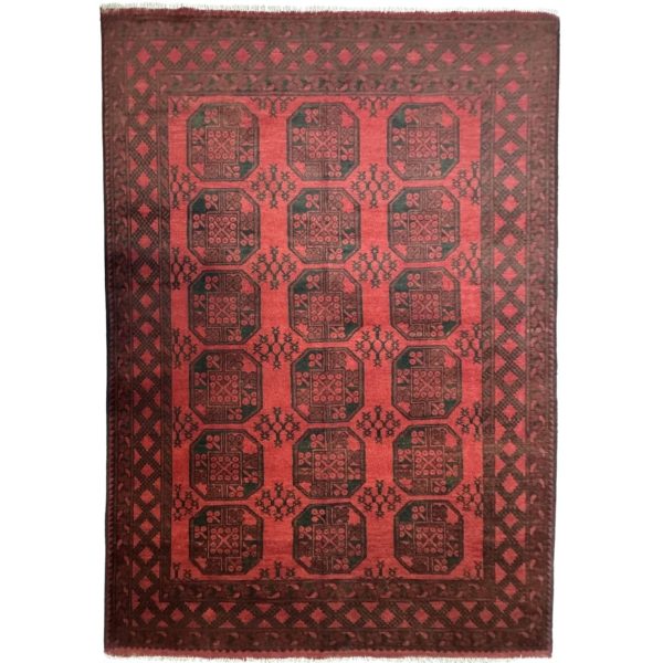 280 x 190cm Hand Knotted Afghan Akche – Wool Rug