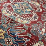 240 x 169cm Hand Knotted Afghan Kazak Wool Rug - Image 4