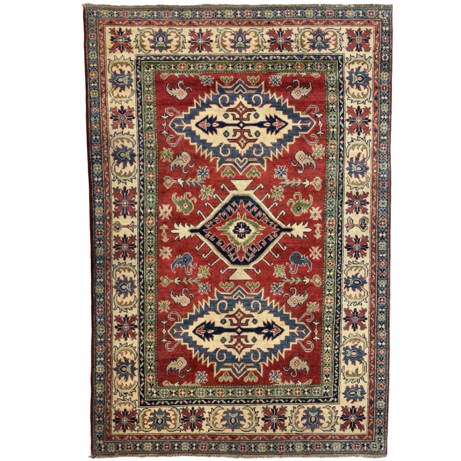 IMG_1456 241 x 164cm Hand Knotted Afghan Kazak Wool Rug - Image 1