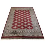 252 x 184cm Hand Knotted Beige Karachi Jaldar – Wool Rug - Image 3