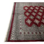 252 x 184cm Hand Knotted Beige Karachi Jaldar – Wool Rug - Image 8