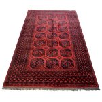 300 x 190cm Hand Knotted Red Afghan Akche Filpai – Wool Rug - Image 3