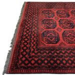 300 x 190cm Hand Knotted Red Afghan Akche Filpai – Wool Rug - Image 4
