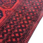300 x 190cm Hand Knotted Red Afghan Akche Filpai – Wool Rug - Image 6