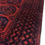 300 x 190cm Hand Knotted Red Afghan Akche Filpai – Wool Rug - Image 7