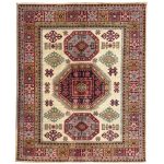 181 x 146cm Hand Knotted Afghan Kazak Wool Rug